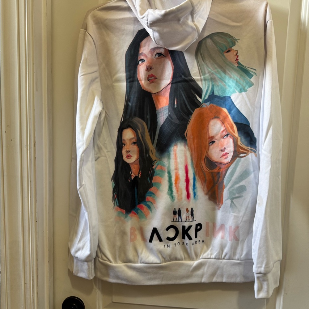 White Hoodie with Colorful Portraits - Picture 4 of 4